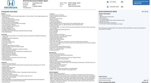 used 2018 Honda Accord car