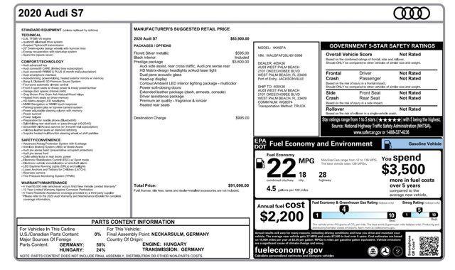 used 2020 Audi S7 car, priced at $49,505