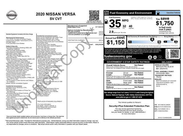 used 2020 Nissan Versa car, priced at $11,600