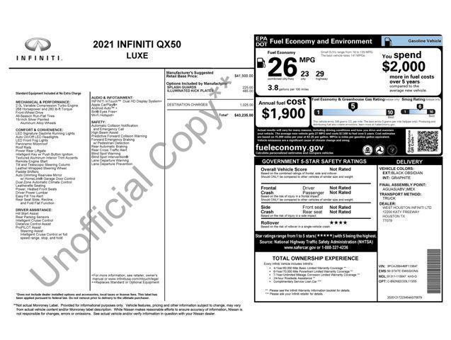 used 2021 INFINITI QX50 car, priced at $17,600