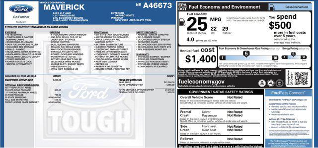 used 2022 Ford Maverick car, priced at $24,700