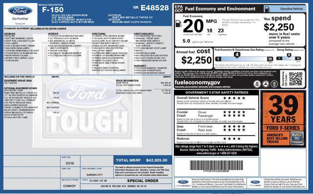 used 2016 Ford F-150 car, priced at $14,900