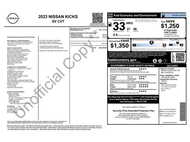 used 2023 Nissan Kicks car, priced at $13,700