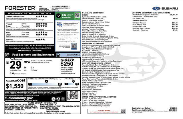 used 2023 Subaru Forester car, priced at $19,500