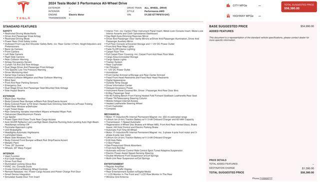used 2024 Tesla Model 3 car, priced at $44,505