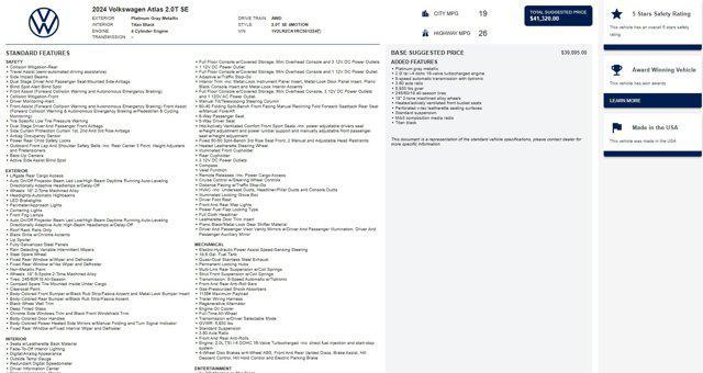 used 2024 Volkswagen Atlas car, priced at $27,500
