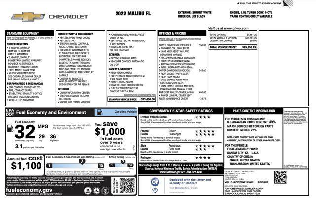 used 2022 Chevrolet Malibu car, priced at $12,500