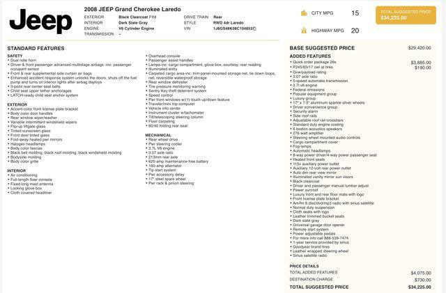 used 2008 Jeep Grand Cherokee car, priced at $4,300