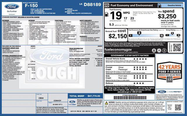 used 2020 Ford F-150 car, priced at $25,000