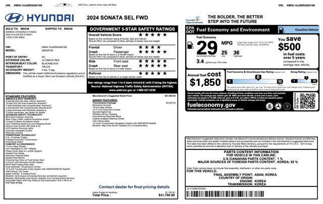 used 2024 Hyundai Sonata car, priced at $21,905