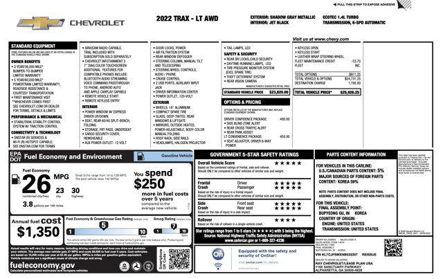 used 2022 Chevrolet Trax car, priced at $13,500