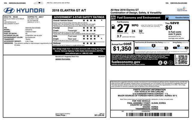 used 2018 Hyundai Elantra GT car, priced at $12,005