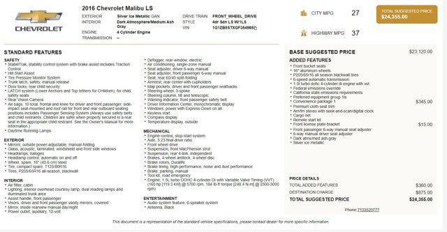 used 2016 Chevrolet Malibu car, priced at $9,905