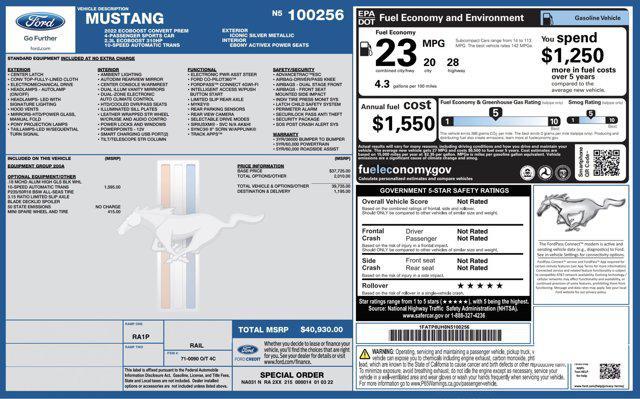 used 2022 Ford Mustang car, priced at $17,200