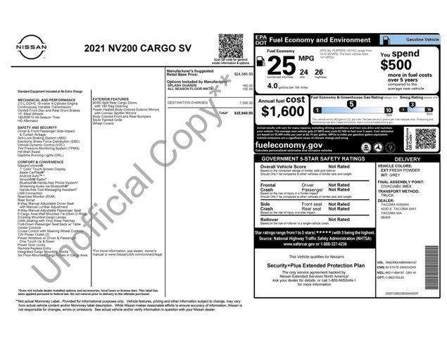 used 2021 Nissan NV200 car, priced at $16,500