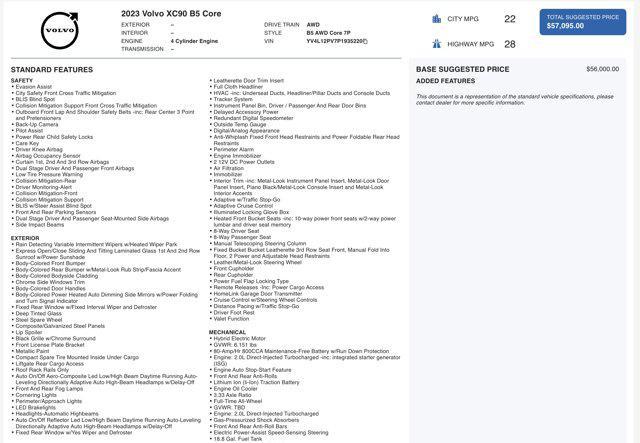 used 2023 Volvo XC90 car, priced at $21,500