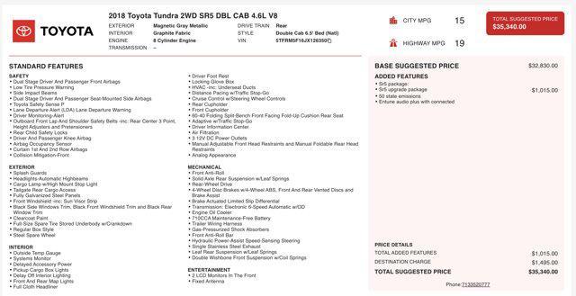 used 2018 Toyota Tundra car, priced at $23,505