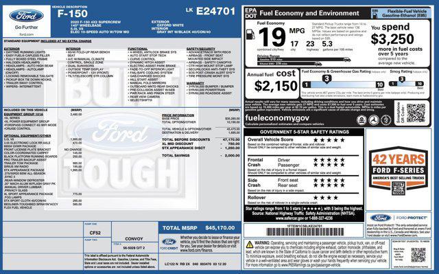 used 2020 Ford F-150 car, priced at $24,505