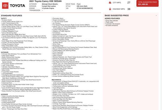 used 2021 Toyota Camry car, priced at $20,800