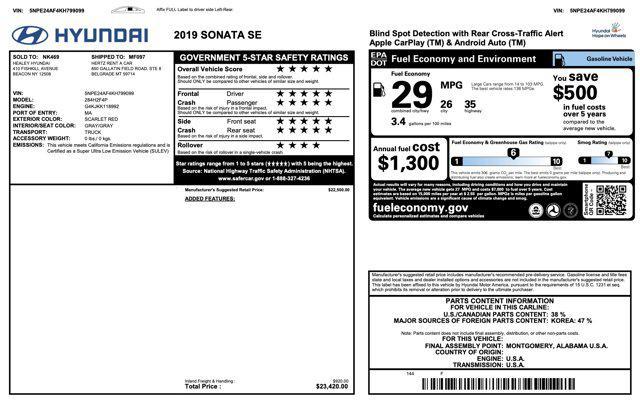 used 2019 Hyundai Sonata car, priced at $9,505