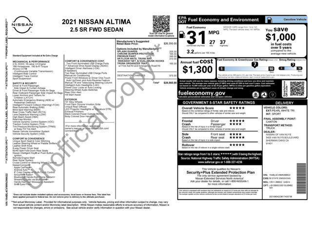 used 2021 Nissan Altima car, priced at $17,900