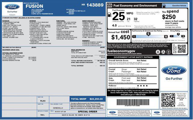 used 2017 Ford Fusion car, priced at $9,900