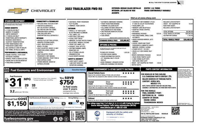 used 2022 Chevrolet TrailBlazer car, priced at $22,900