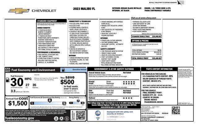 used 2023 Chevrolet Malibu car, priced at $13,900