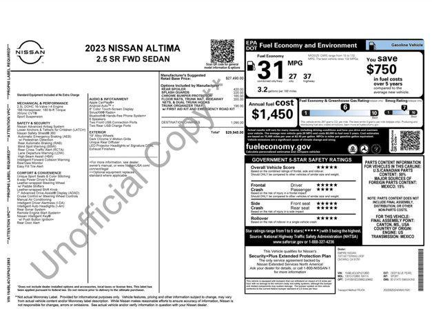 used 2023 Nissan Altima car, priced at $19,500