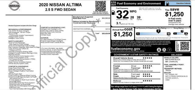 used 2020 Nissan Altima car, priced at $13,505