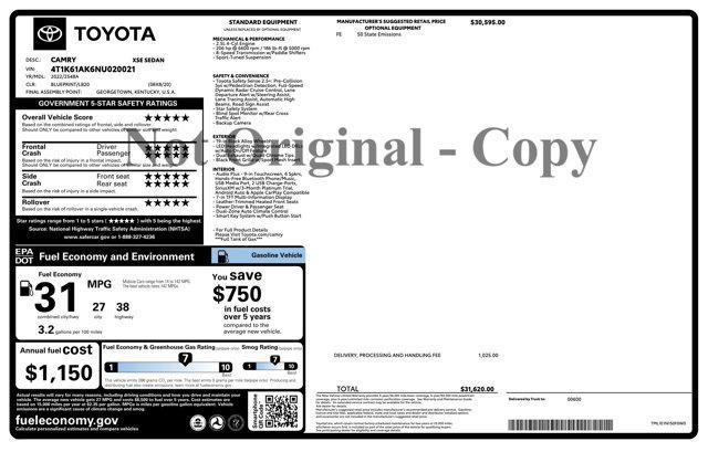 used 2022 Toyota Camry car, priced at $19,905