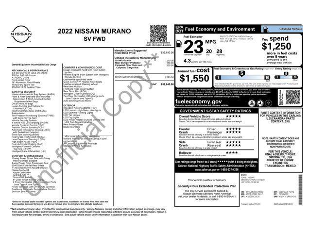 used 2022 Nissan Murano car, priced at $21,005
