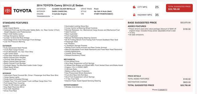 used 2014 Toyota Camry car, priced at $12,300