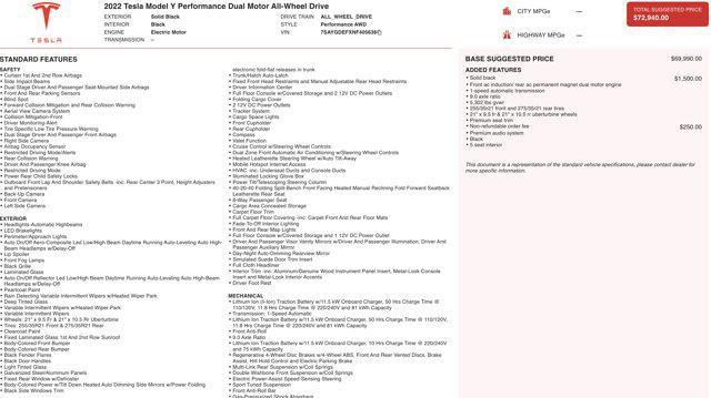 used 2022 Tesla Model Y car