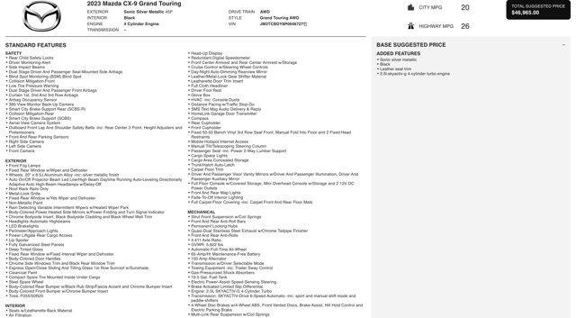 used 2023 Mazda CX-9 car, priced at $22,900