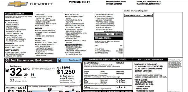 used 2020 Chevrolet Malibu car, priced at $11,500