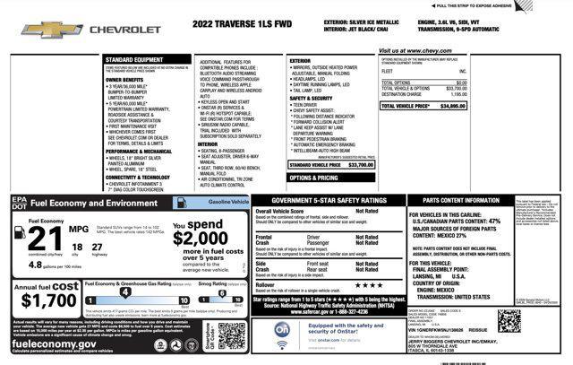 used 2022 Chevrolet Traverse car, priced at $21,900