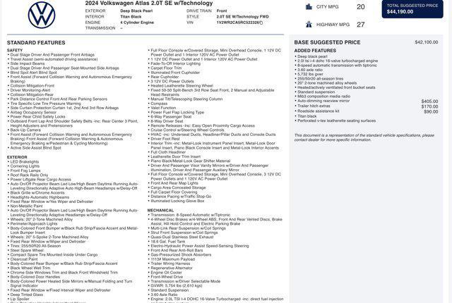 used 2024 Volkswagen Atlas car, priced at $29,500