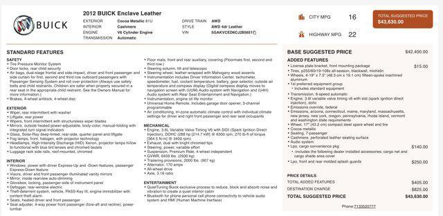 used 2012 Buick Enclave car, priced at $7,900