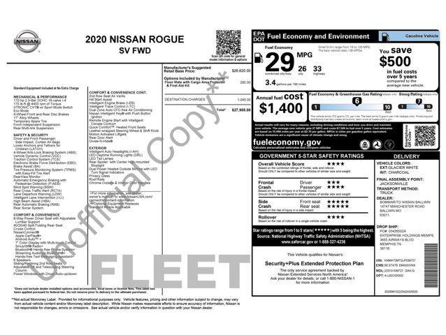 used 2020 Nissan Rogue car, priced at $13,605