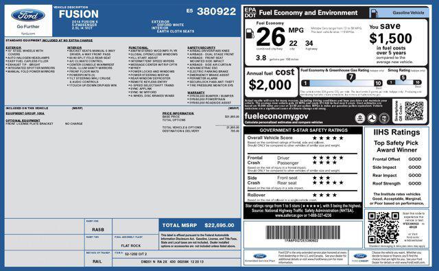 used 2014 Ford Fusion car, priced at $9,200