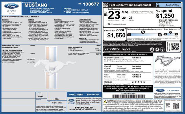 used 2022 Ford Mustang car, priced at $18,900