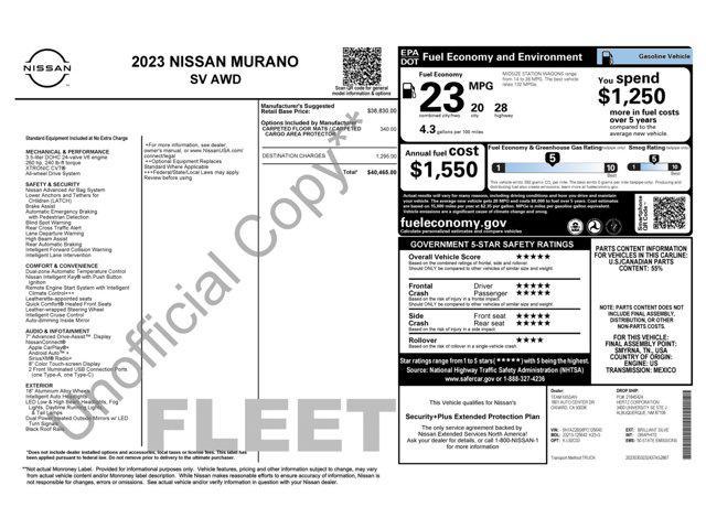 used 2023 Nissan Murano car, priced at $20,500