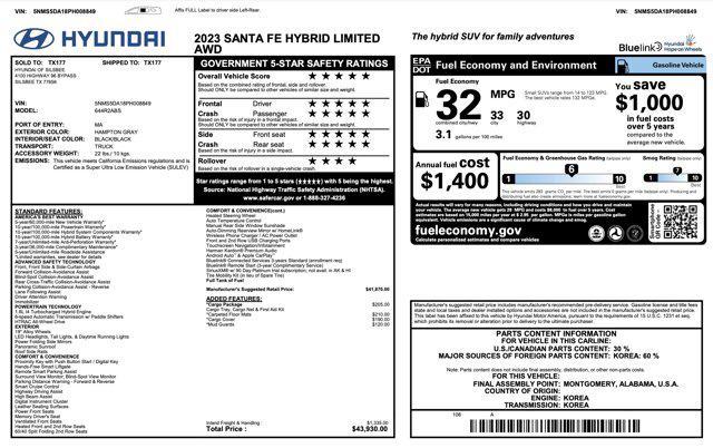 used 2023 Hyundai Santa Fe car, priced at $28,900
