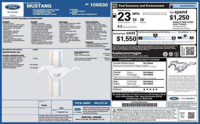 used 2022 Ford Mustang car, priced at $18,500