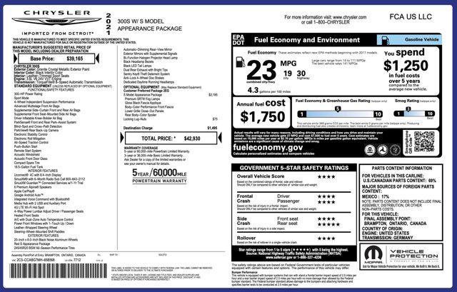 used 2021 Chrysler 300 car, priced at $20,505