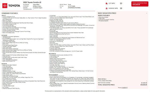 used 2020 Toyota Corolla car, priced at $14,500