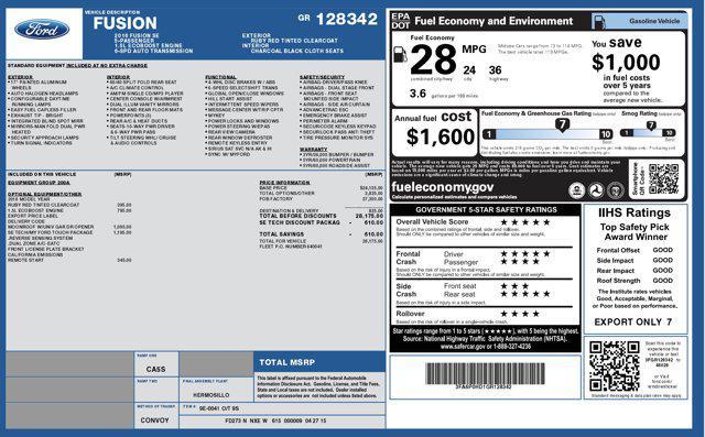 used 2016 Ford Fusion car, priced at $8,000