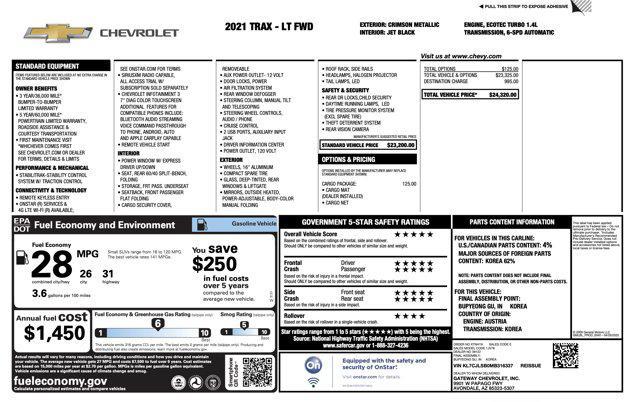 used 2021 Chevrolet Trax car, priced at $13,905
