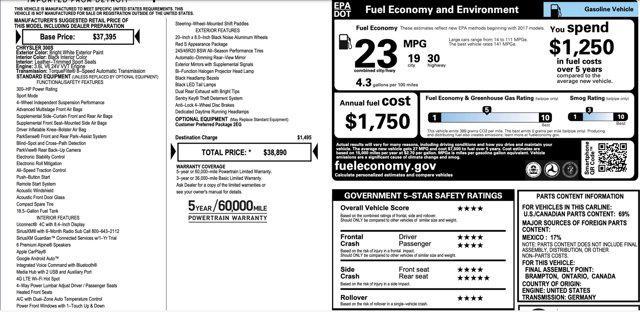 used 2021 Chrysler 300 car, priced at $19,005